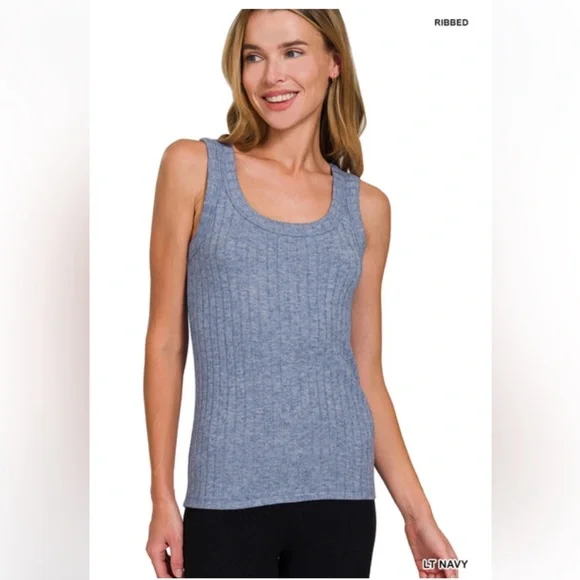 114 ❤️Zenana 6 colors MELANGE RIB TANK TOP - Picture 4 of 8